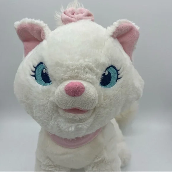 Disney Marie Aristocats Plush 15" White Pink bow Stuffed Animal Cat - Picture 2 of 5